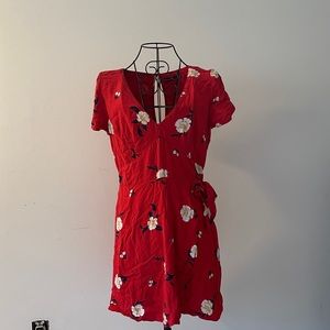 Floral Abercrombie & Fitch Wrap V-Cut Fit & Flare Minidress - Women’s SZ M